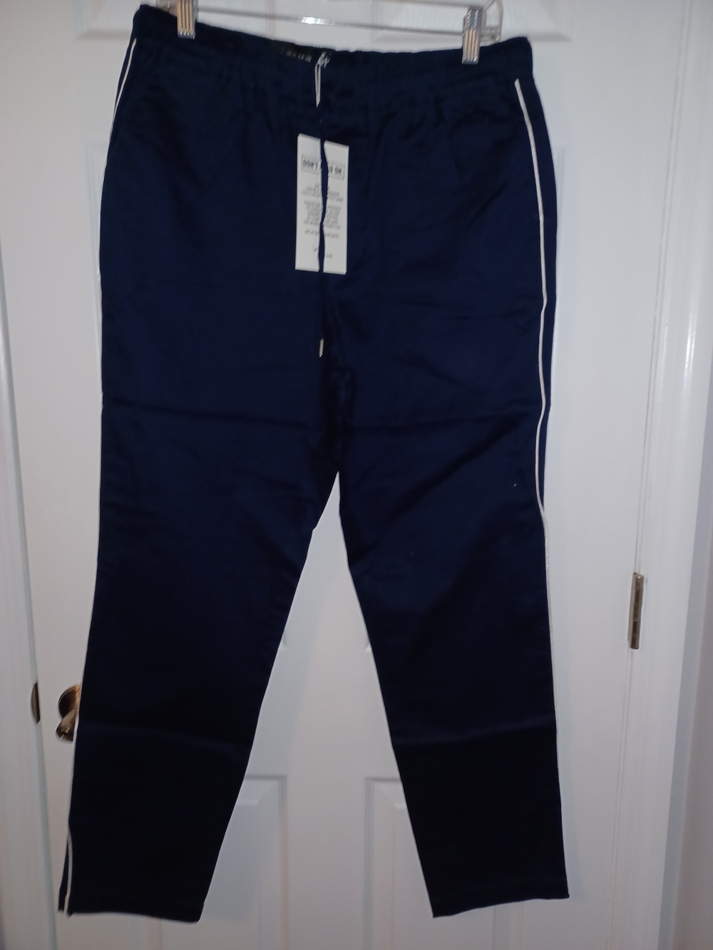 Wildfang Navy Joggers with White Side Piping
